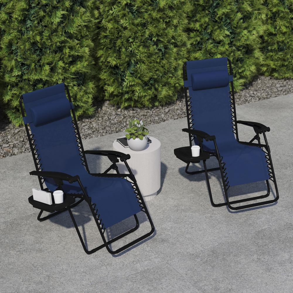 Set of 2 Portable Folding Zero Gravity Lounge Chairs