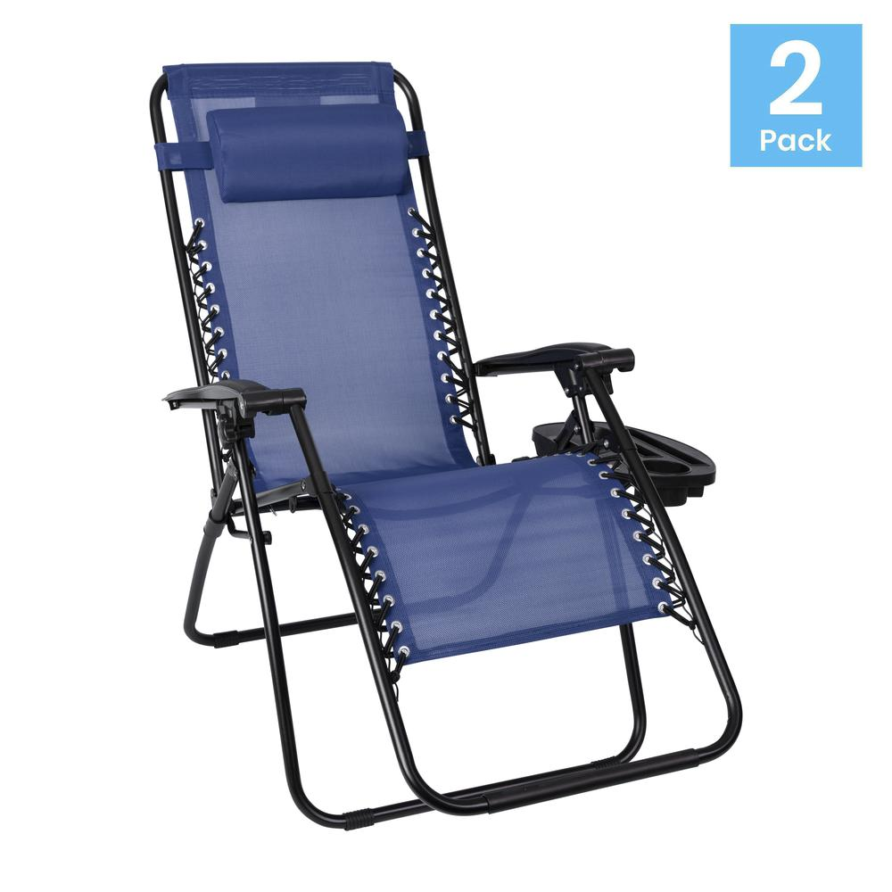 Set of 2 Portable Folding Zero Gravity Lounge Chairs