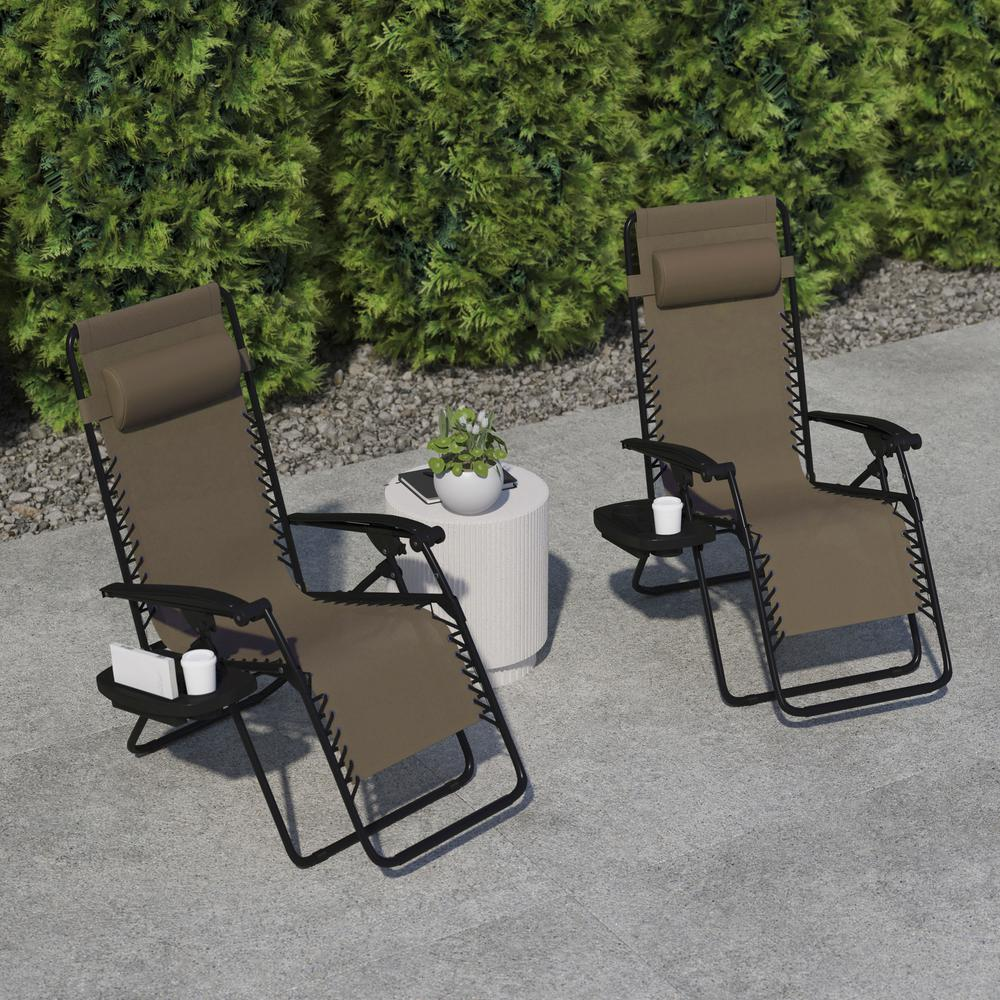 Set of 2 Portable Folding Zero Gravity Lounge Chairs