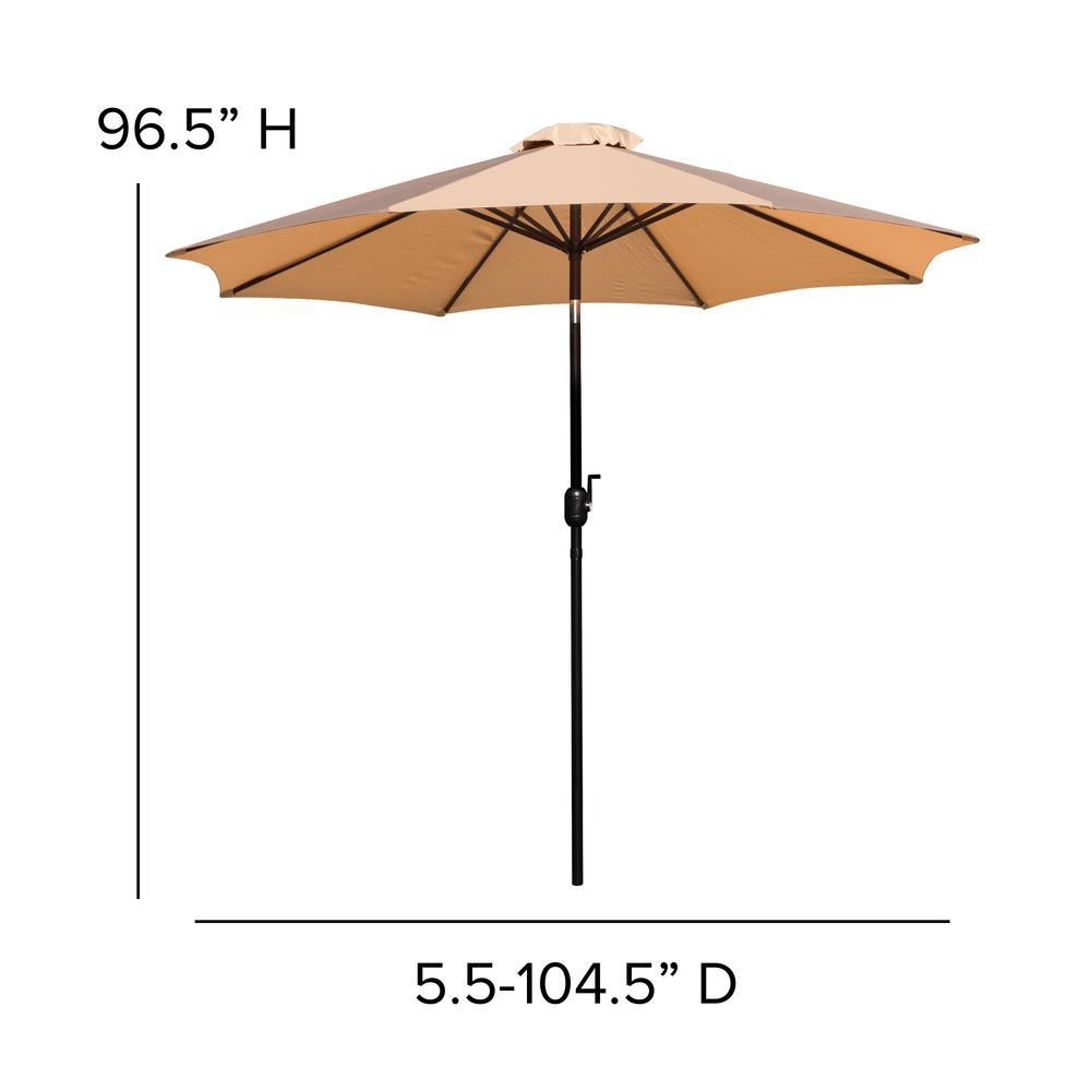 Outdoor Patio Dining Table with Umbrella Holder Hole