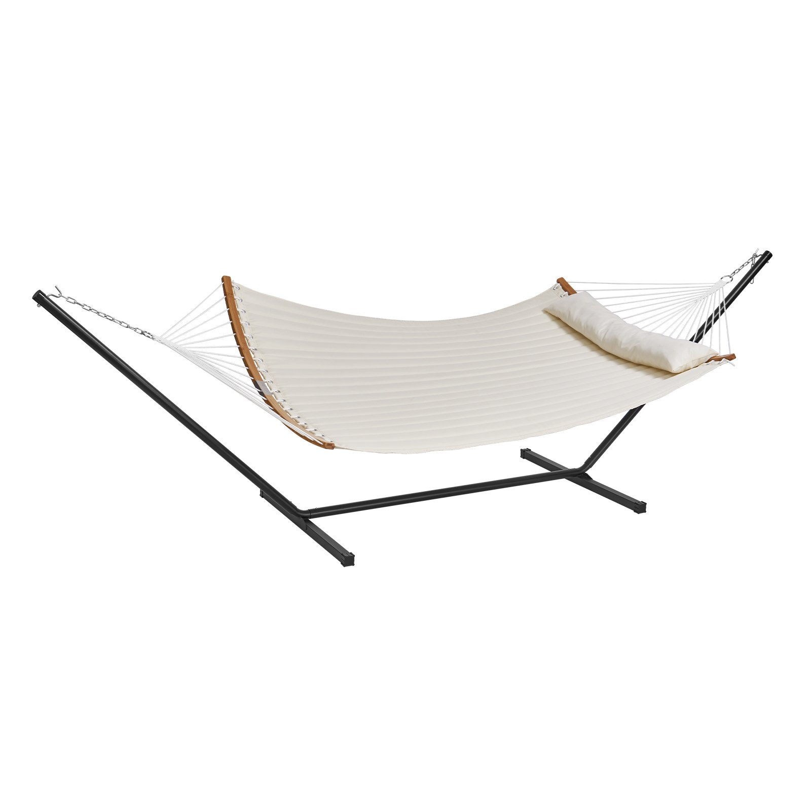 VEVOR Double Quilted Fabric Hammock Two Person Hammock with Stand 480lb Capacity