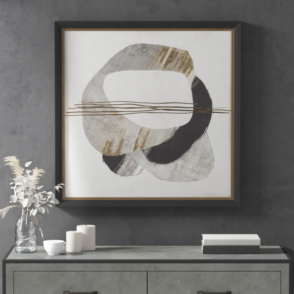 Gold Foil Abstract Framed Canvas Wall Art