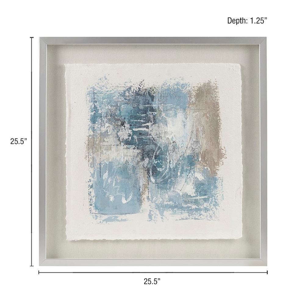 Hand Painted Abstract Framed Glass and Matted Wall Art