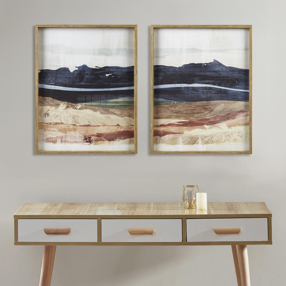 Abstract Landscape Diptych 2-Piece Framed Glass Wall Art Set