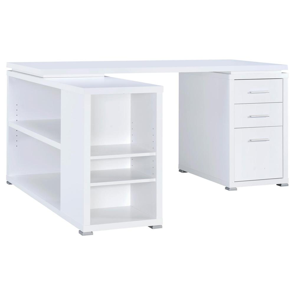 Yvette L-shape Office Desk White