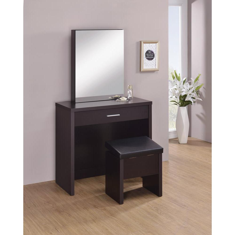 Harvey 2-piece Vanity Set with Lift-Top Stool Cappuccino