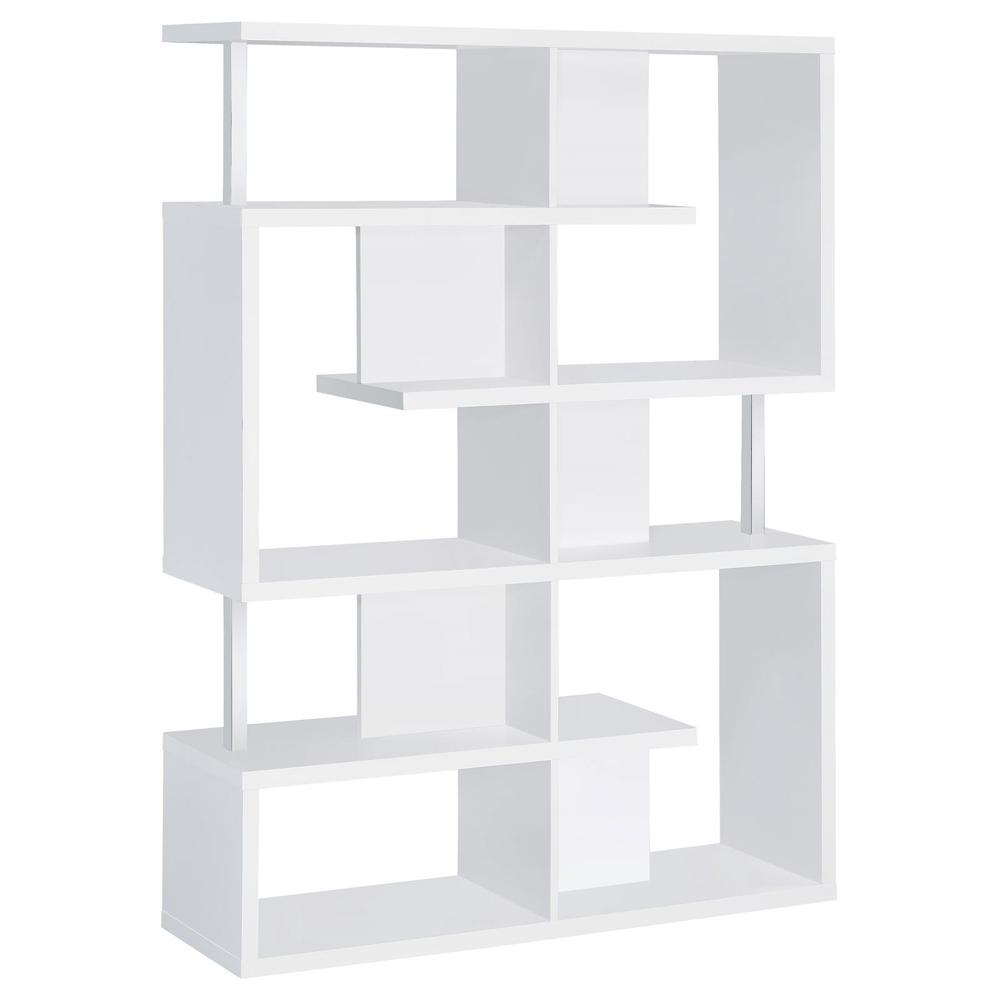 Hoover 5-tier Bookcase White and Chrome