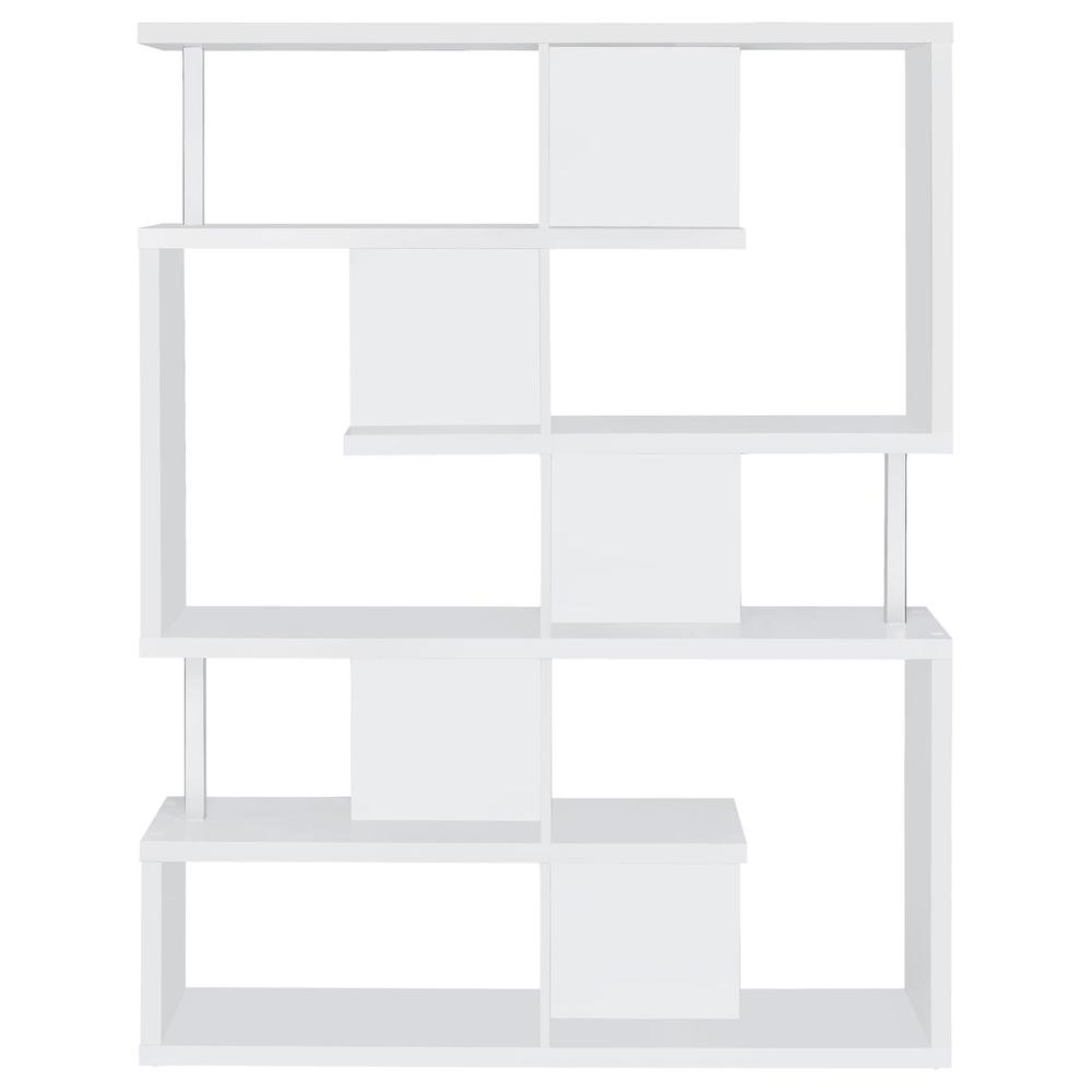 Hoover 5-tier Bookcase White and Chrome