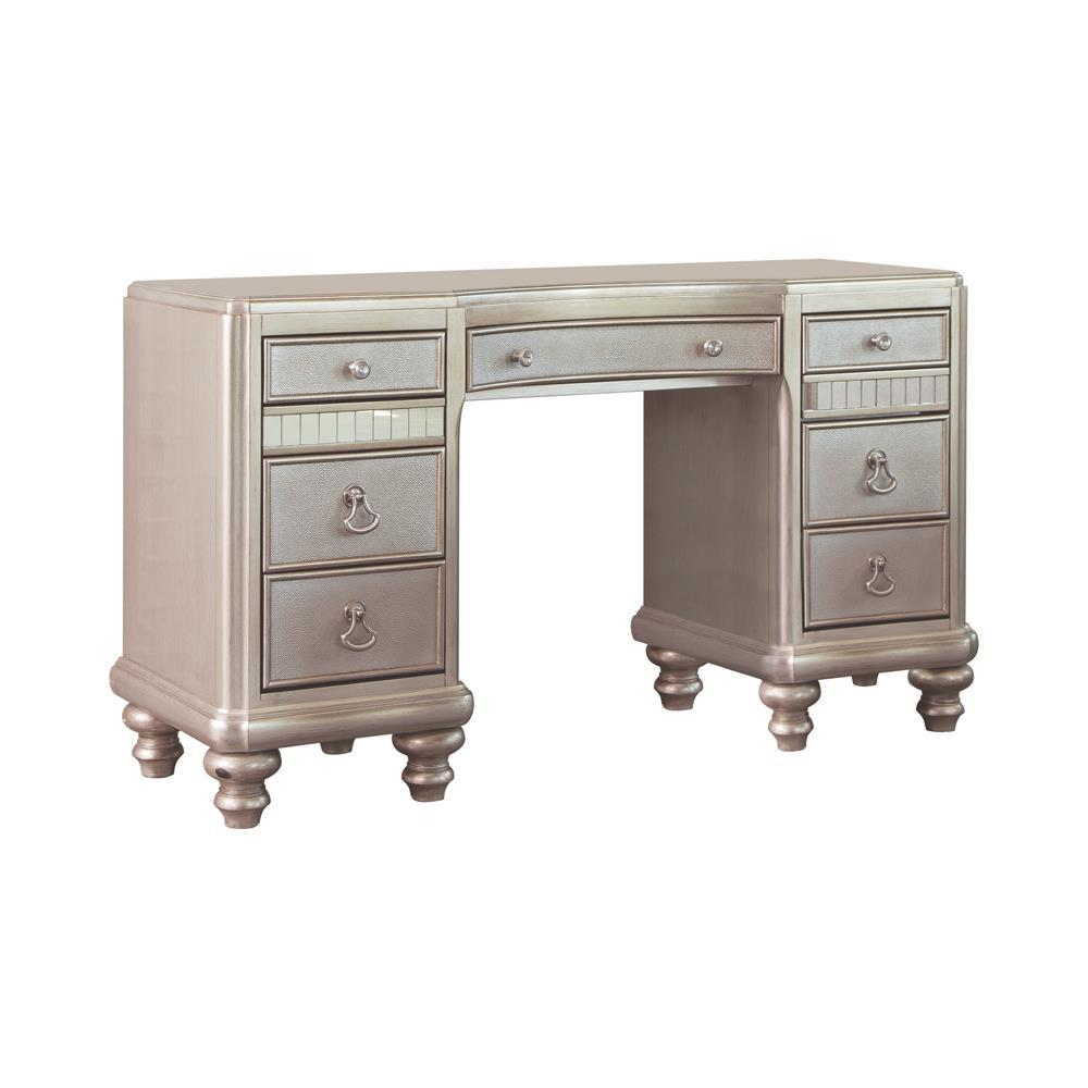 Bling Game 9-drawer Vanity Desk Metallic Platinum