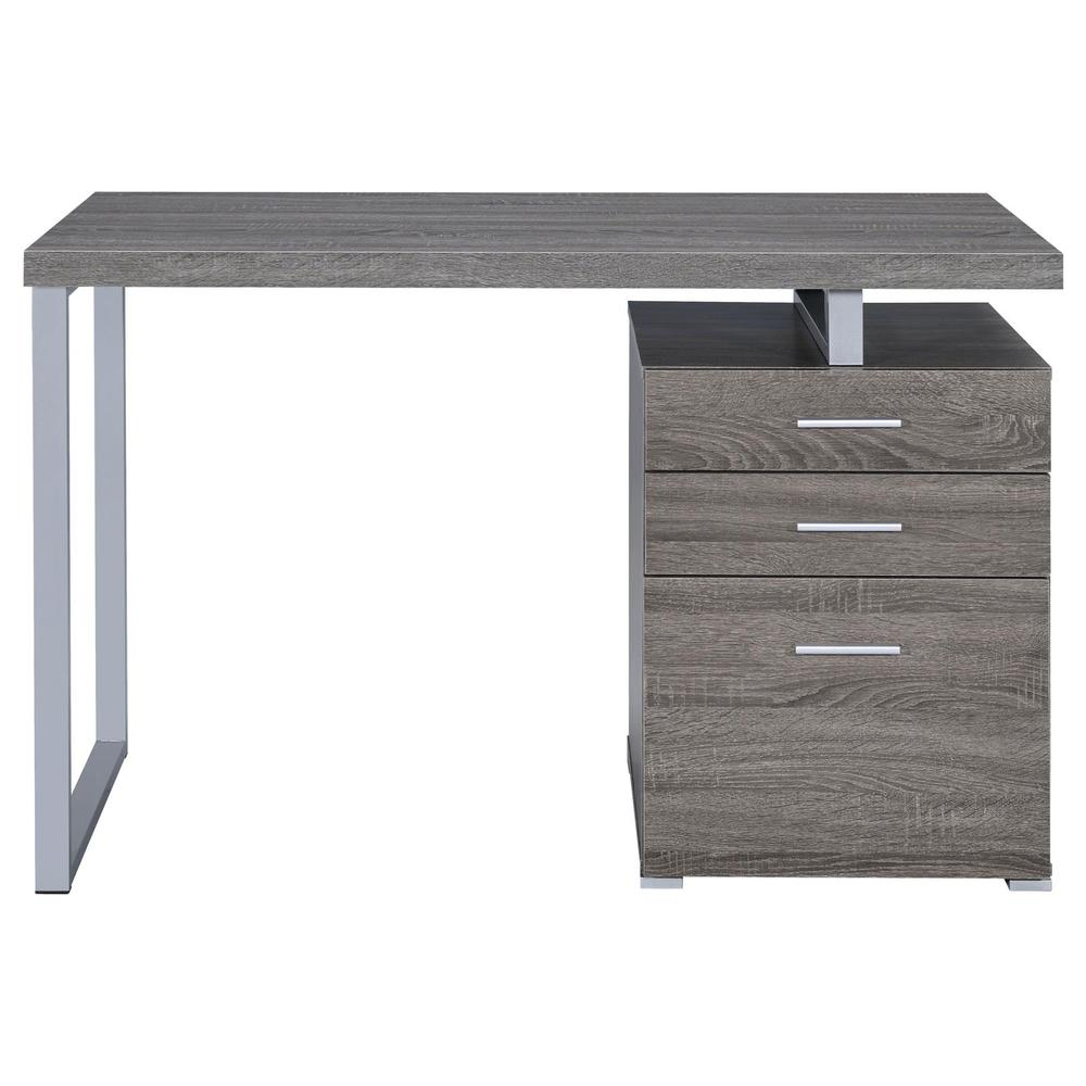 Brennan 3-drawer Office Desk Weathered Grey