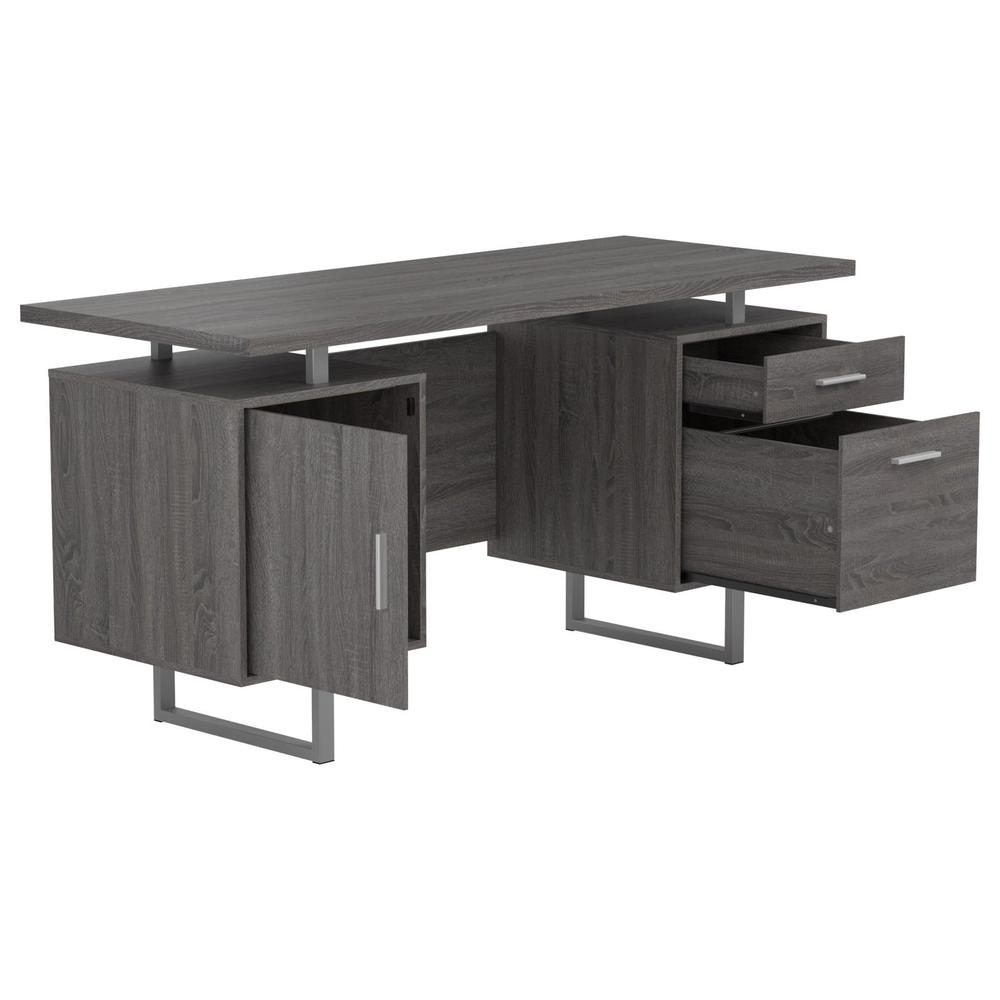 Lawtey Floating Top Office Desk Weathered Grey