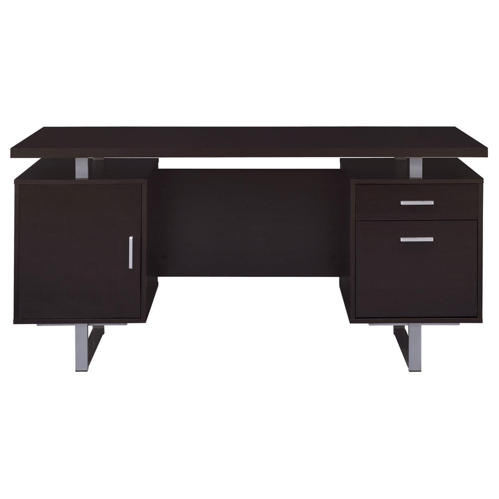 Lawtey Rectangular Storage Office Desk Cappuccino