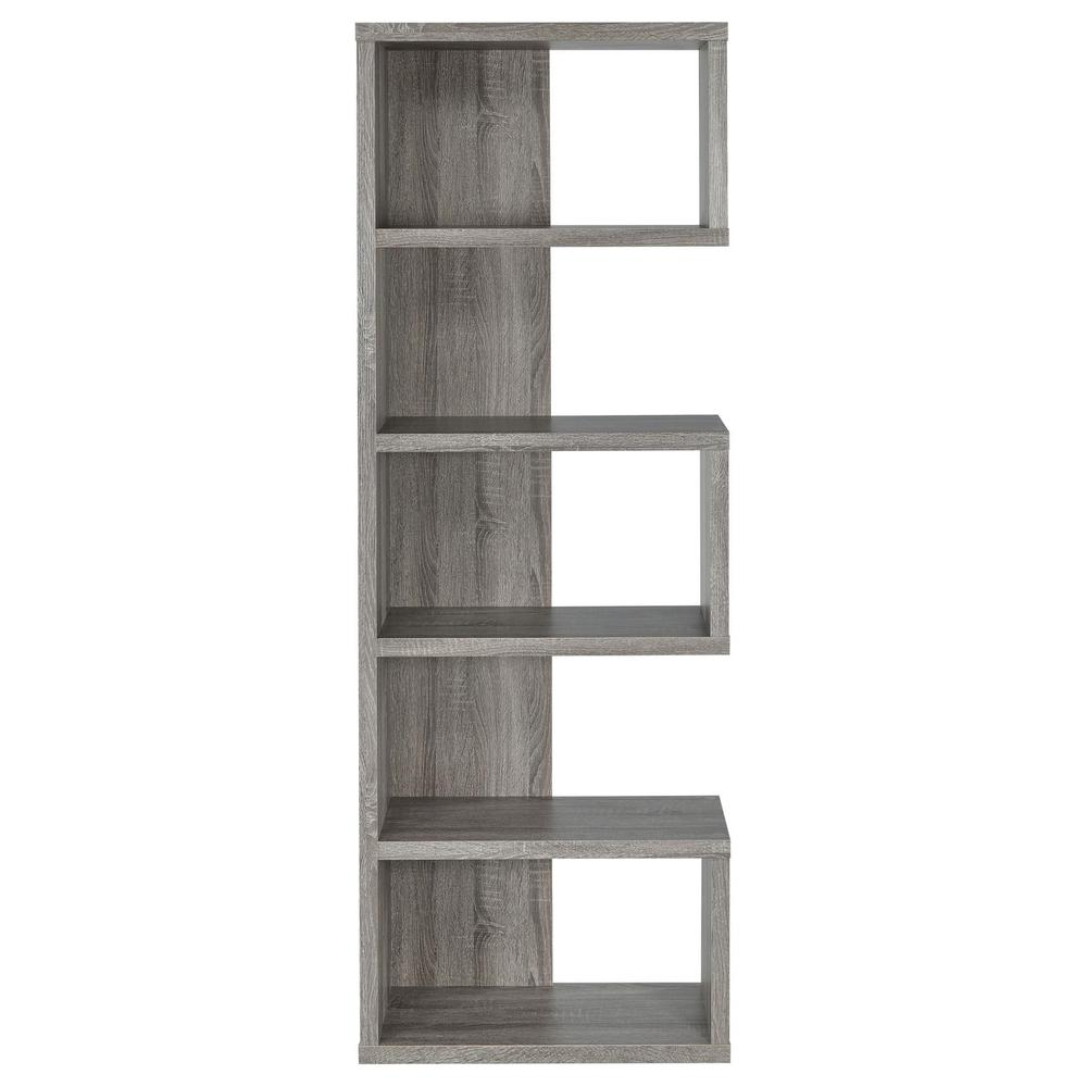 Joey 5-tier Bookcase Weathered Grey