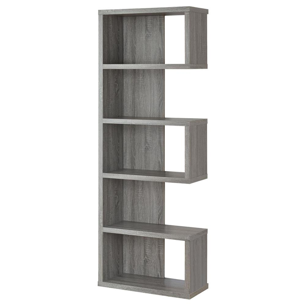 Joey 5-tier Bookcase Weathered Grey