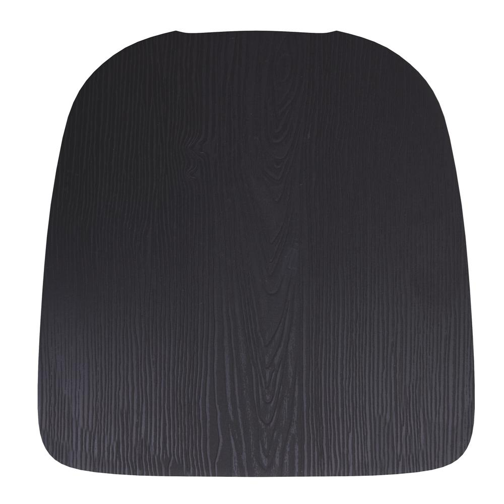 Perry Poly Resin Wood Square Seat with Rounded Edges for Colorful Metal Barstools in Black