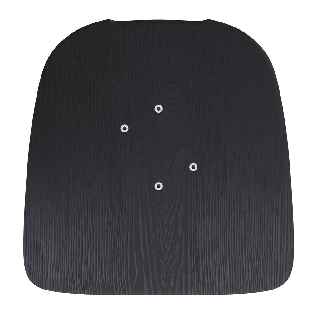 Perry Poly Resin Wood Square Seat with Rounded Edges for Colorful Metal Barstools in Black