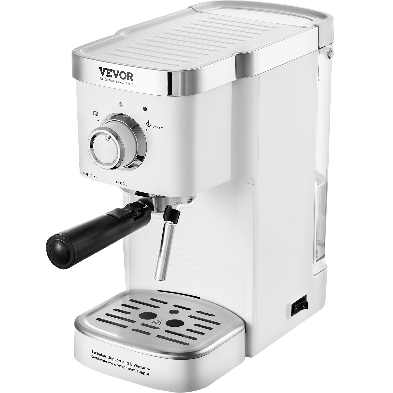 VEVOR Espresso Coffee Machine, 15Bar Semi-Automatic Espresso Maker with Milk Frother Steam Wand, Professional Cappuccino Latte Machine with High-Power Boiler & Removable Water Tank, NTC Control System