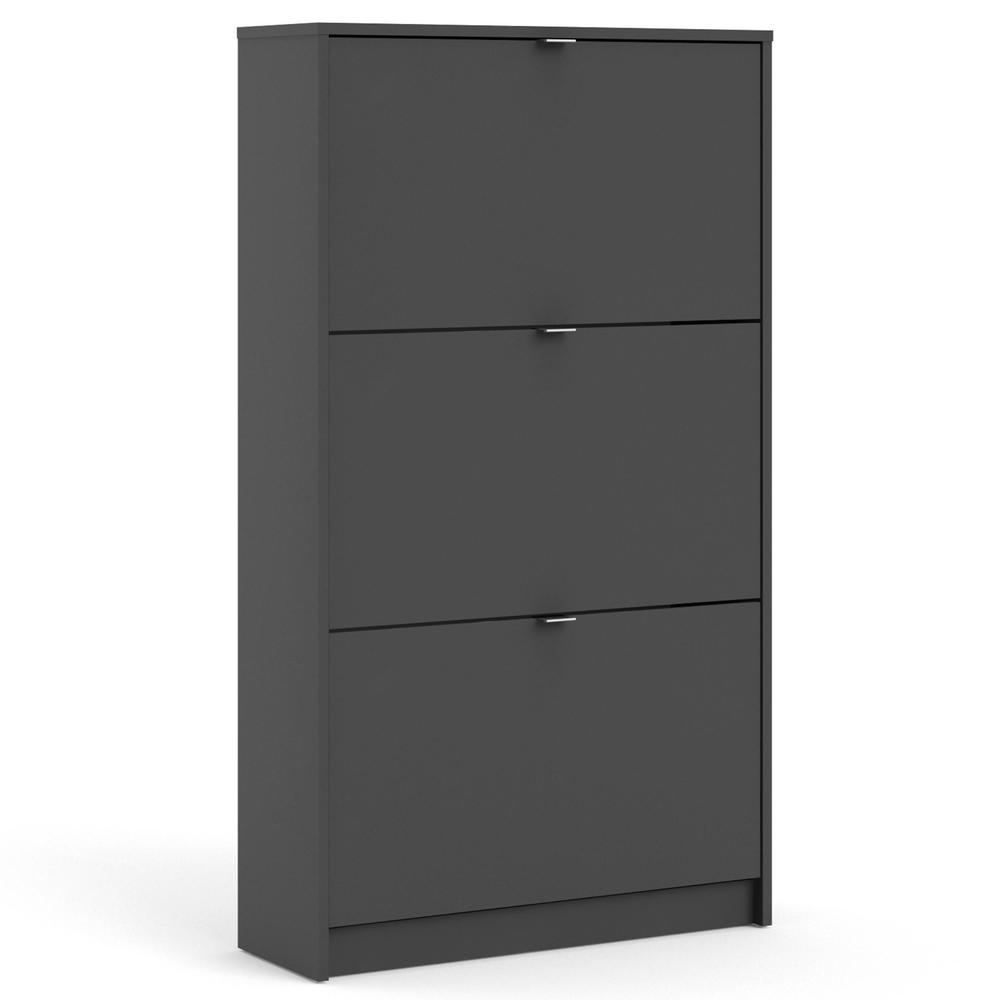 Bright 3 Drawer Shoe Cabinet, Matte Grey