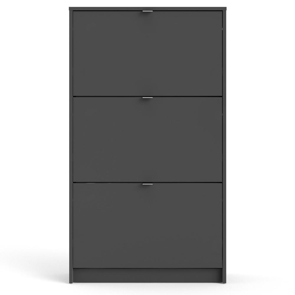 Bright 3 Drawer Shoe Cabinet, Matte Grey