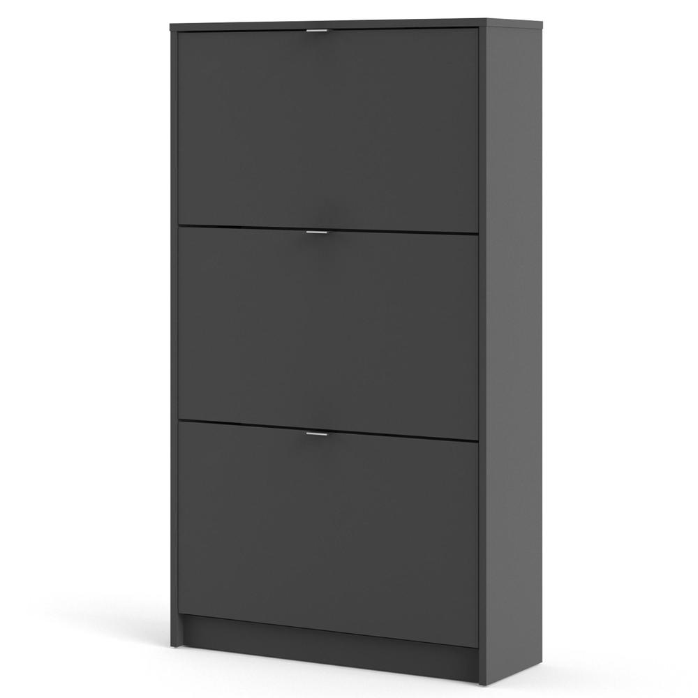 Bright 3 Drawer Shoe Cabinet, Matte Grey