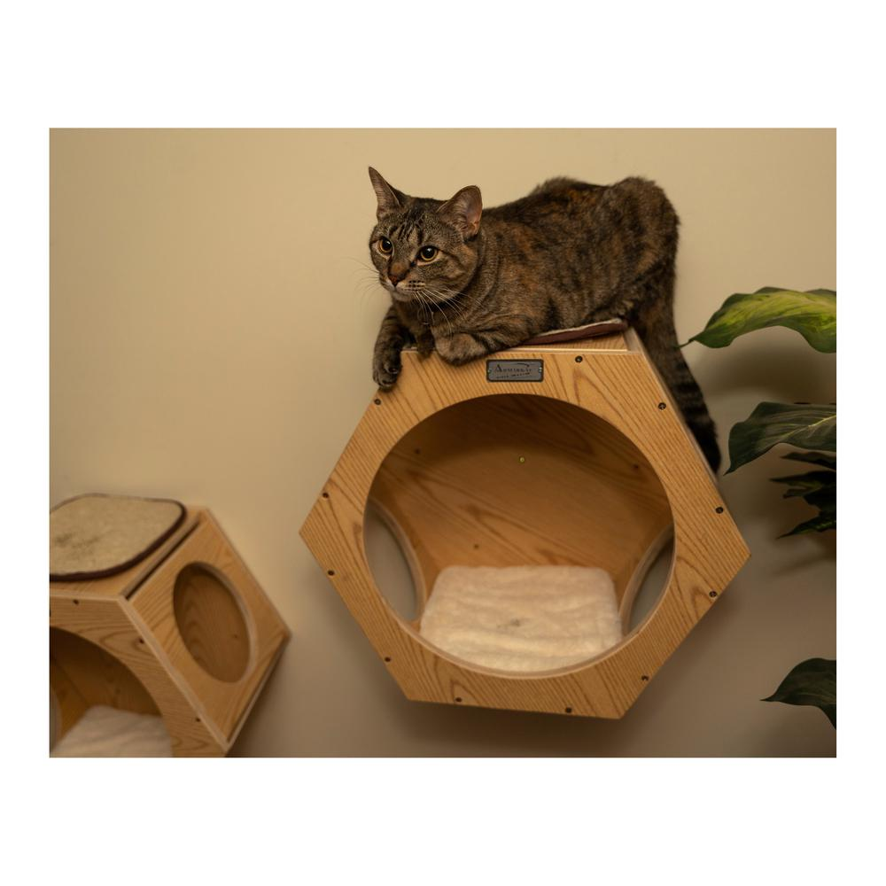 Armarkat Real Wood Cat Tree Condo House With 2 Private Condos 43" Green A4301