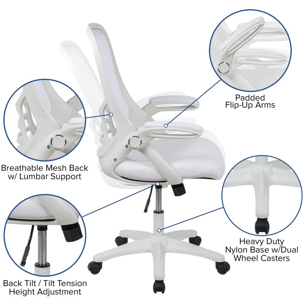 High Back White Mesh Ergonomic Swivel Office Chair