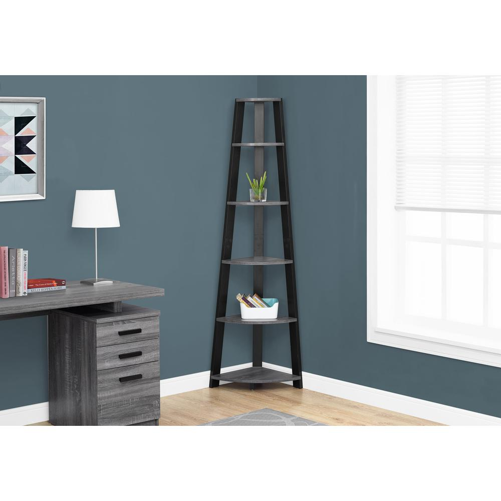 Bookshelf, Bookcase, Etagere, Corner, 5 Tier, 72H, Office, Bedroom