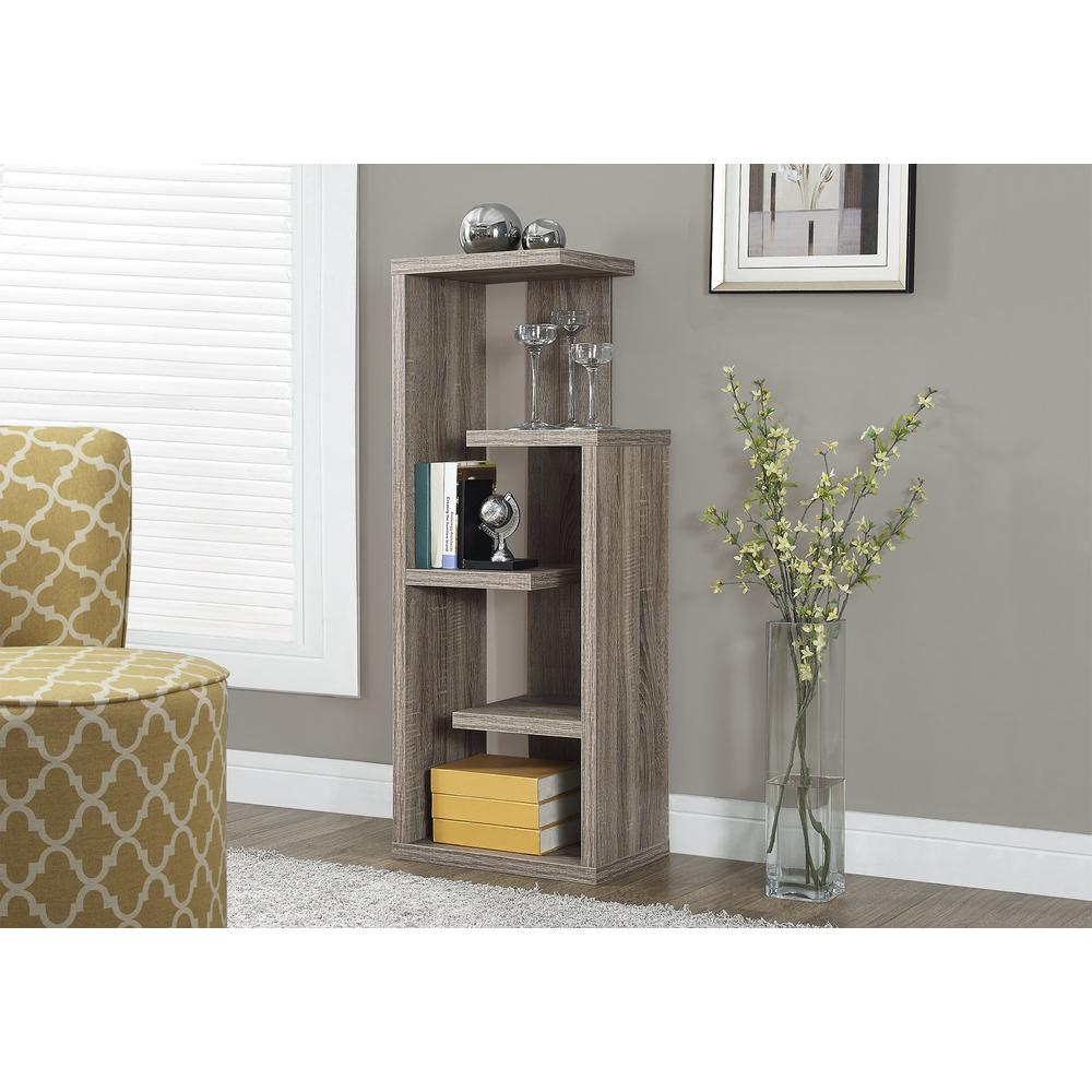 Bookshelf, Bookcase, Etagere, 4 Tier, 48H, Office, Bedroom, Brown Laminate