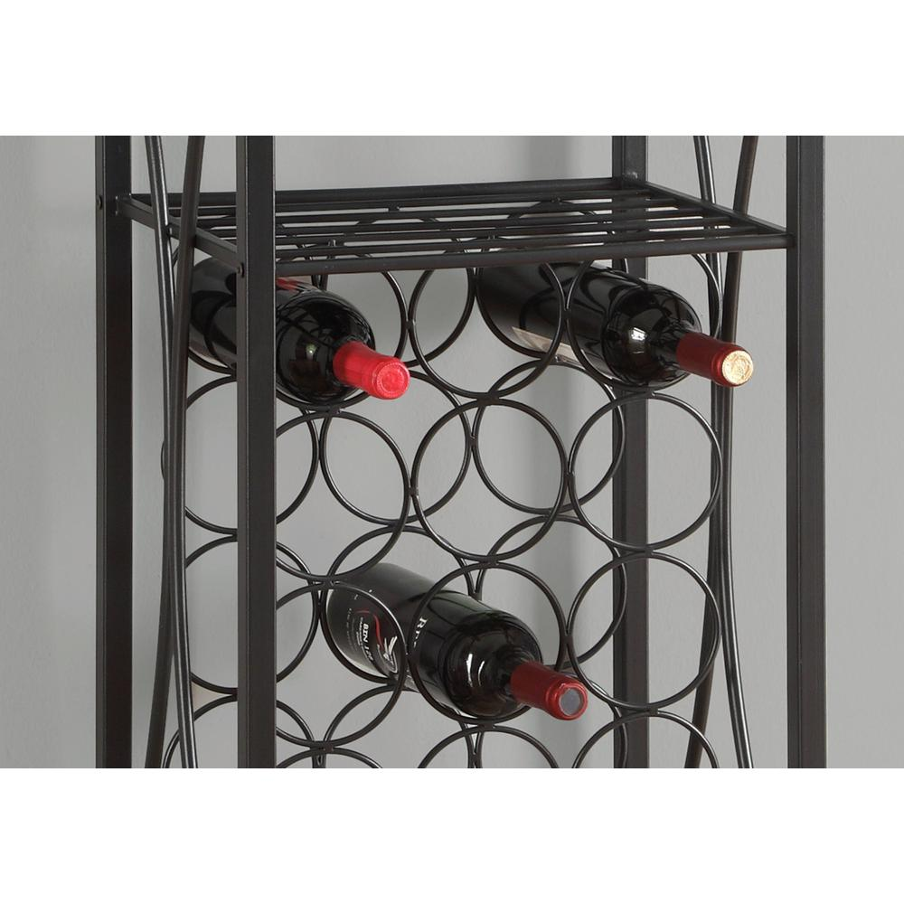 Home Bar, Wine Rack, Black Metal, Transitional