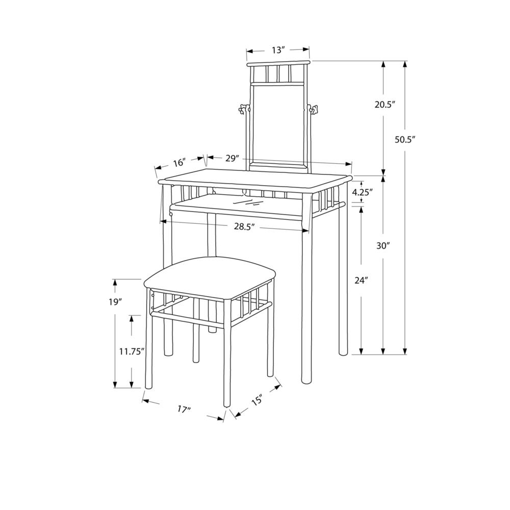 Vanity Set, Set Of 2, Makeup Table, Organizer, Dressing Table, Bedroom