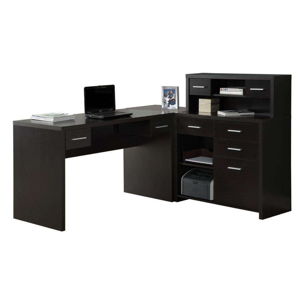 Computer Desk, Home Office, Corner, Left, Right Set-up, Storage Drawers