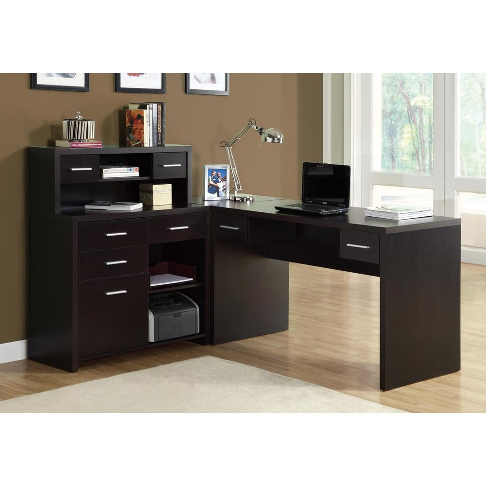 Computer Desk, Home Office, Corner, Left, Right Set-up, Storage Drawers