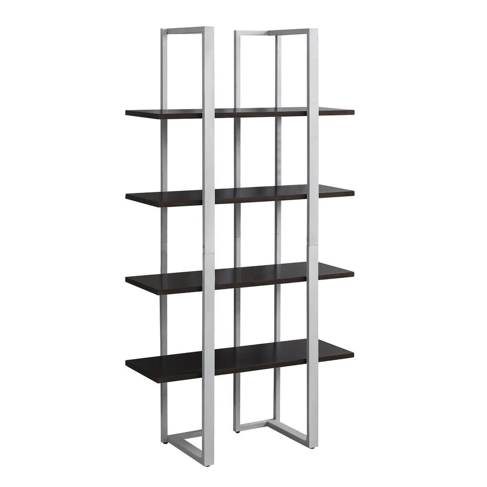 Bookshelf, Bookcase, Etagere, 4 Tier, 60H, Office, Bedroom, Brown Laminate