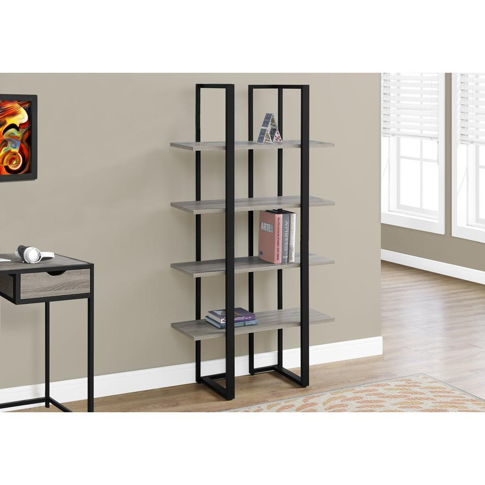 Bookshelf, Bookcase, Etagere, 4 Tier, 60H, Office, Bedroom, Brown Laminate