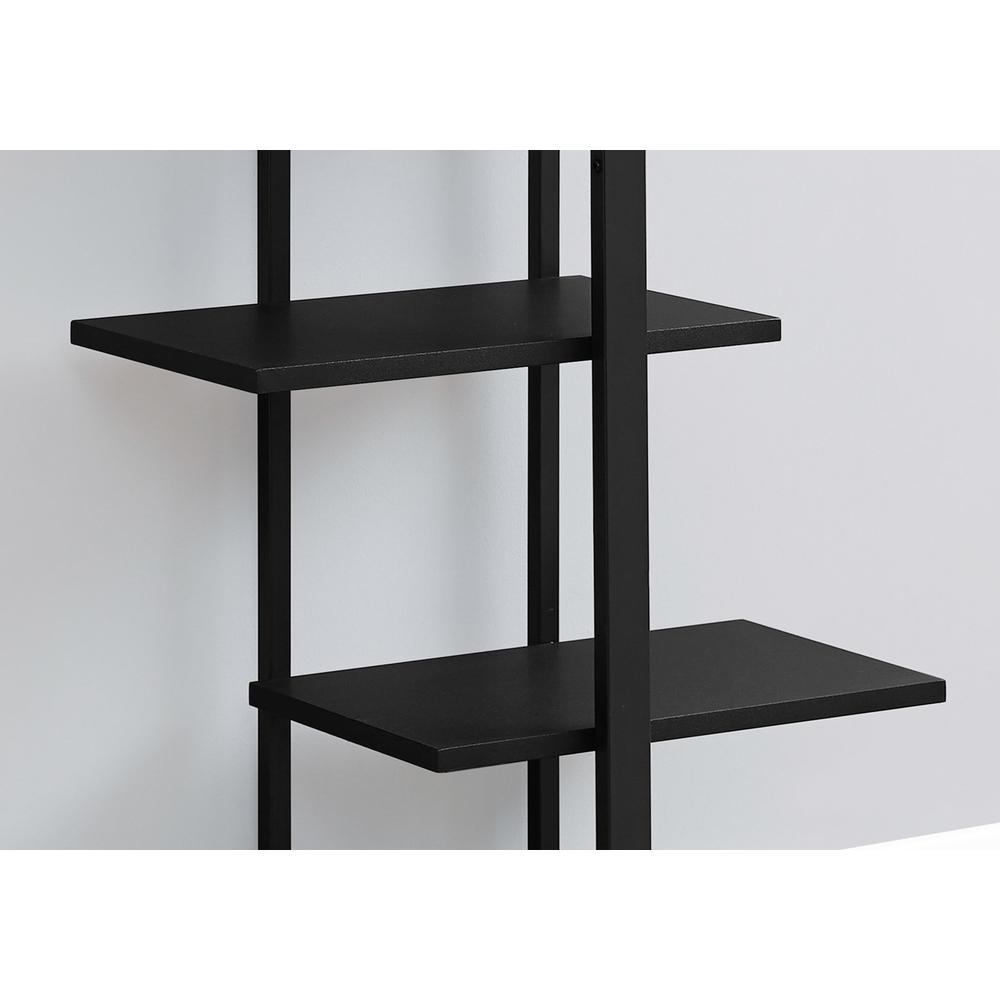 Bookshelf, Bookcase, Etagere, 5 Tier, 60H, Office, Bedroom, Black Laminate