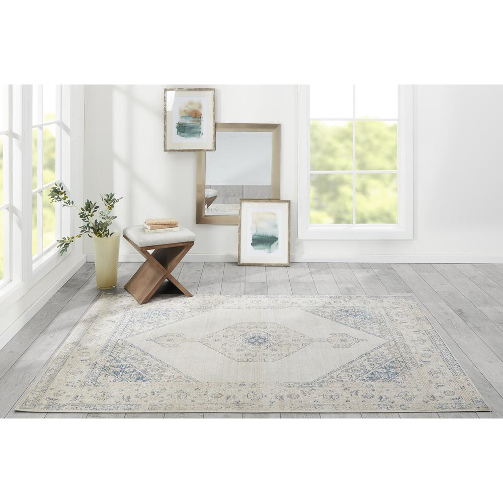 Traditional Rectangle Area Rug, Blue, 9'3" X 11'10"