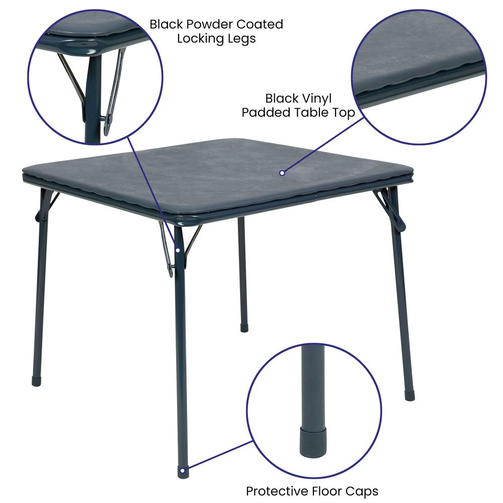 Navy 5 Piece Folding Table and Chair Set