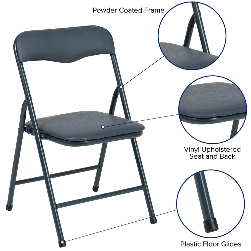 Navy 5 Piece Folding Table and Chair Set