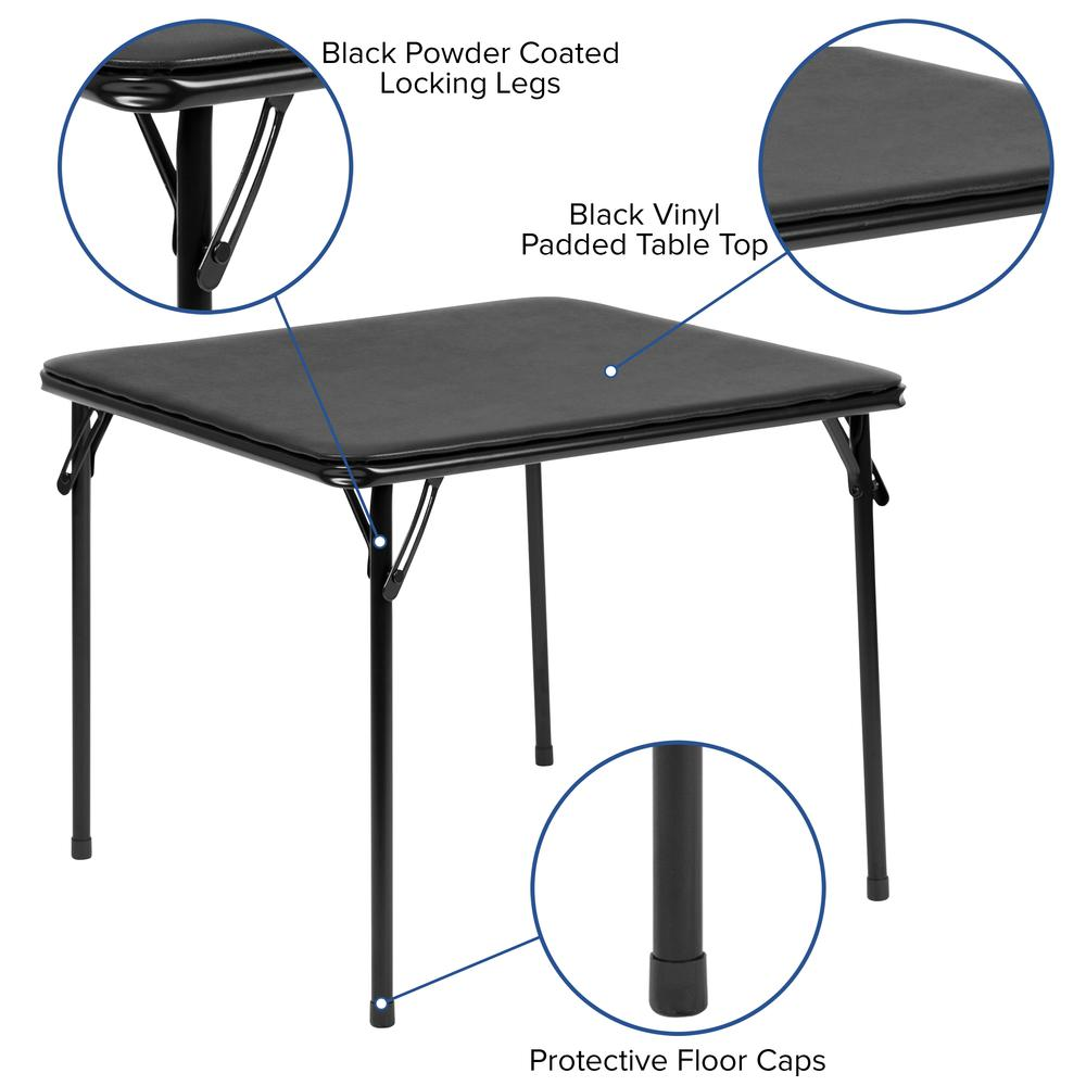 Black 5 Piece Folding Table and Chair Set