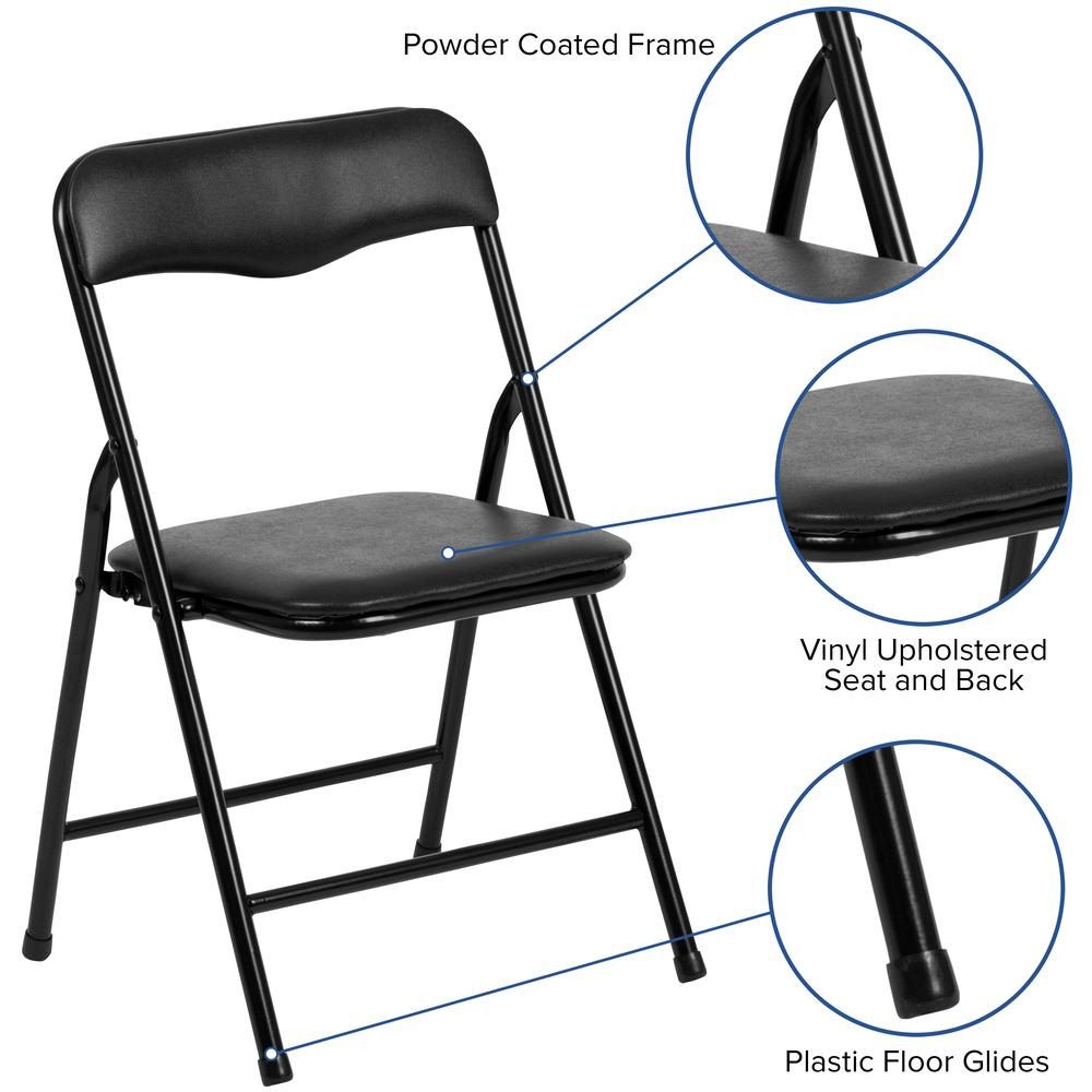 Black 5 Piece Folding Table and Chair Set