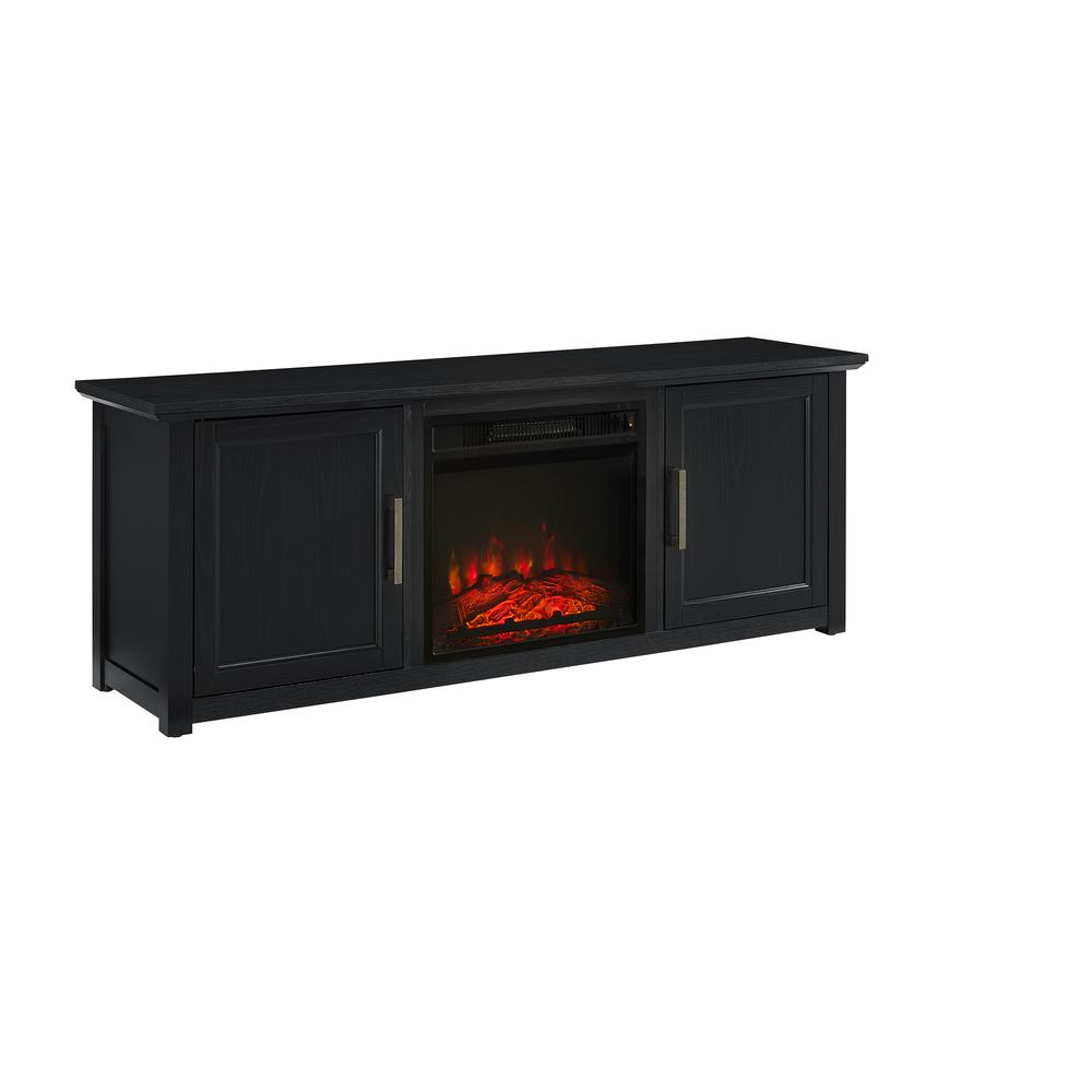 Camden 58" Low Profile Tv Stand W/Fireplace Black