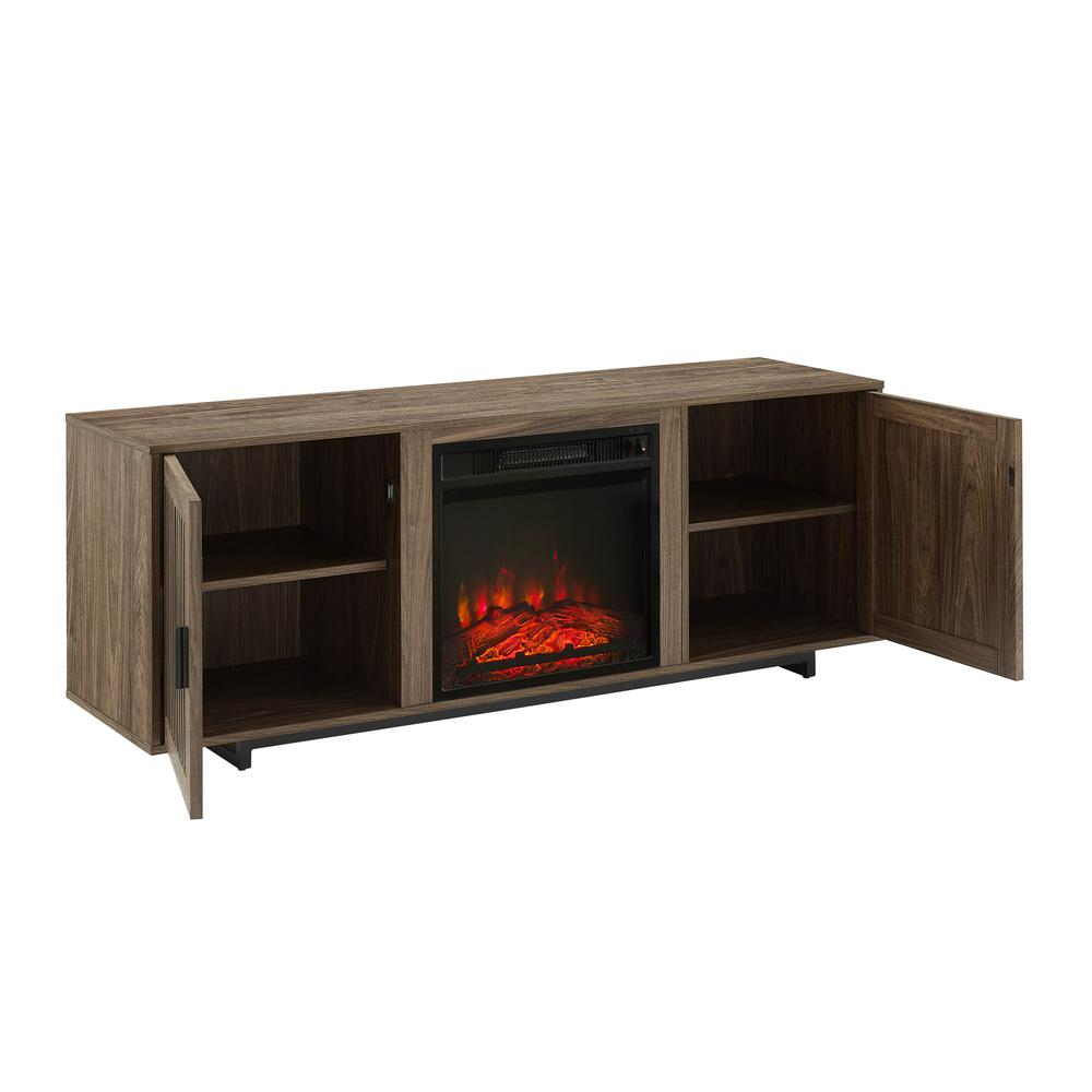 Silas 58" Low Profile Tv Stand W/Fireplace Walnut