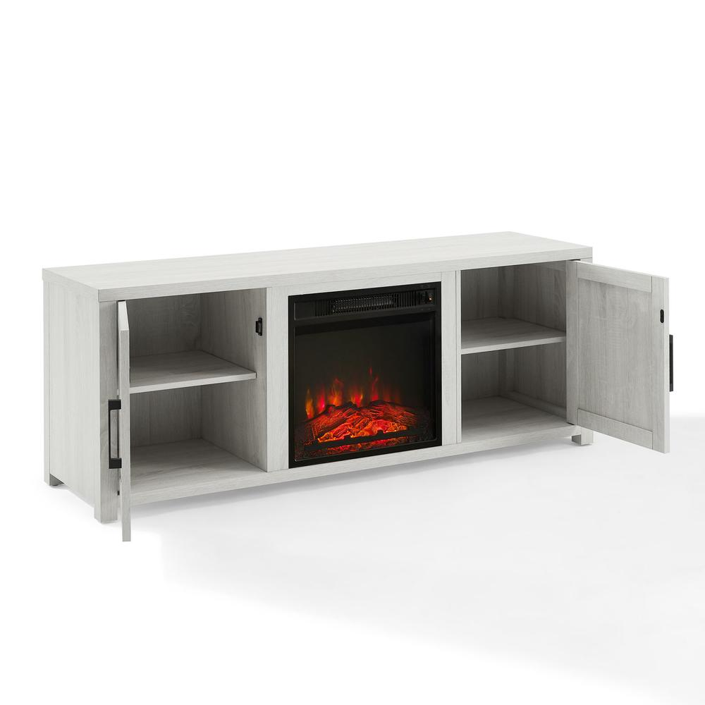 Gordon 58" Low Profile Tv Stand W/Fireplace Whitewash