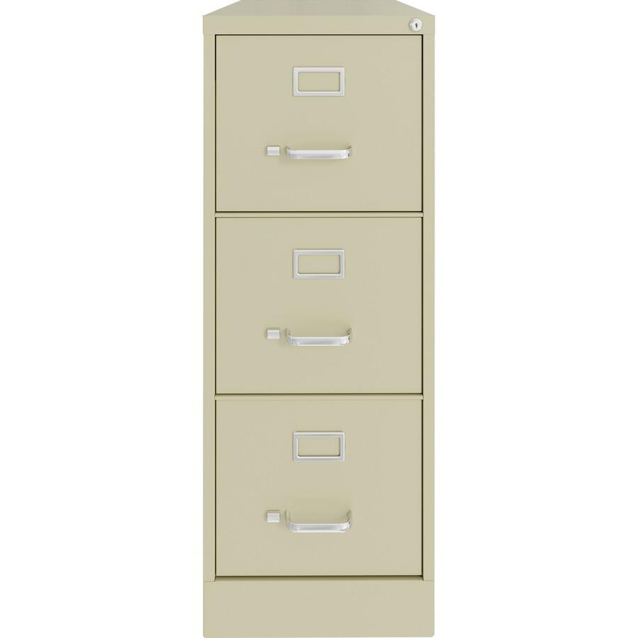 Lorell Fortress Series 22" Commercial-Grade Vertical File Cabinet - 15" x 22" x 40.2" - 3 x Drawer(s) for File - Letter - Vertical - Ball-bearing Suspension, Removable Lock, Pull Handle, Wire Manageme