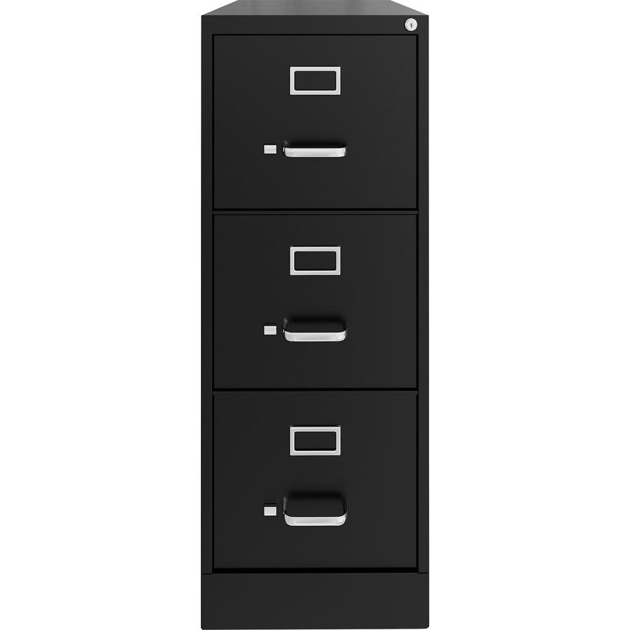 Lorell Fortress Series 22" Commercial-Grade Vertical File Cabinet - 15" x 22" x 40.2" - 3 x Drawer(s) for File - Letter - Vertical - Ball-bearing Suspension, Removable Lock, Pull Handle, Wire Manageme