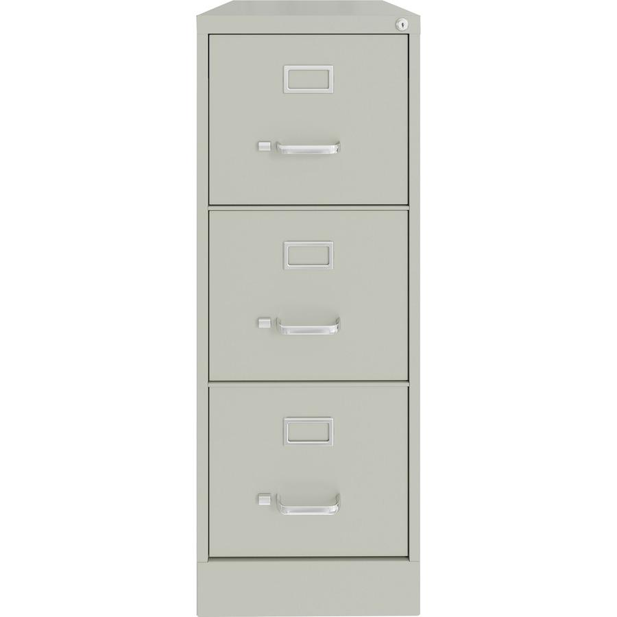 Lorell Fortress Series 22" Commercial-Grade Vertical File Cabinet - 15" x 22" x 40.2" - 3 x Drawer(s) for File - Letter - Vertical - Ball-bearing Suspension, Removable Lock, Pull Handle, Wire Manageme