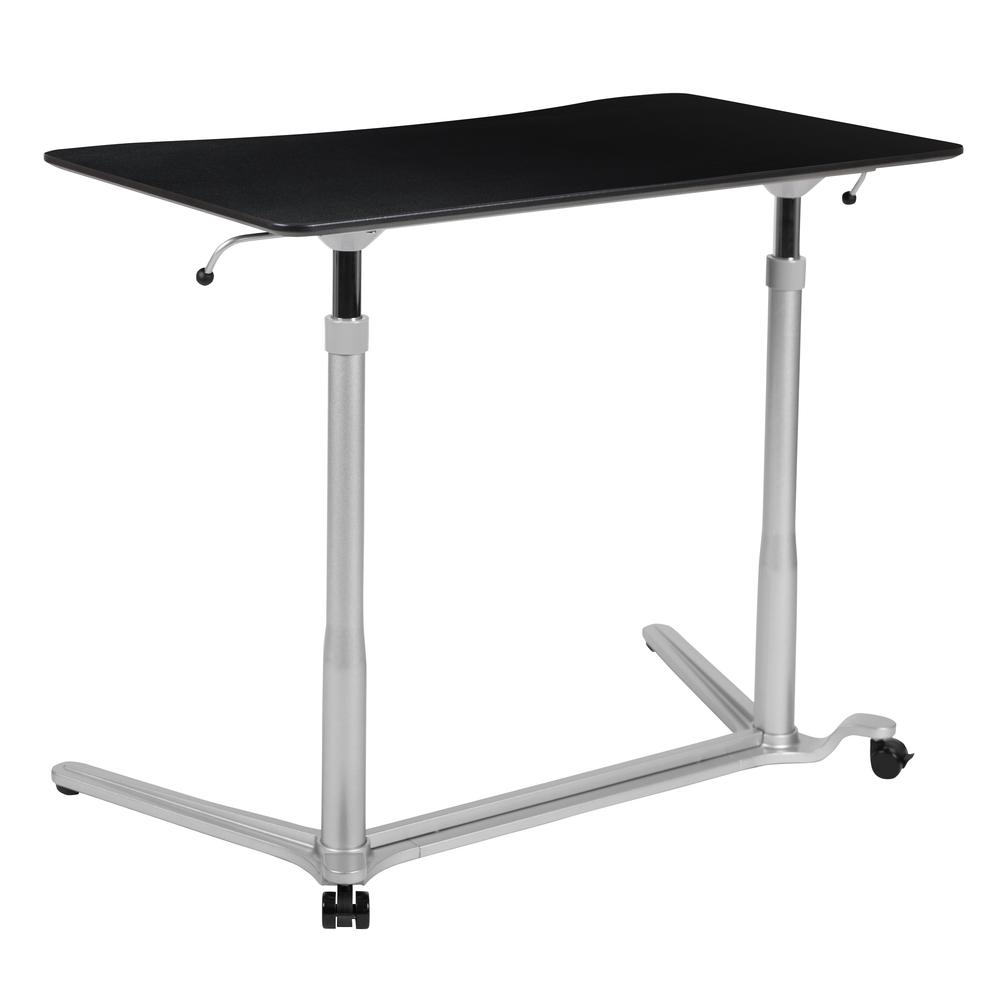 Sit-Down, Stand-Up Black Computer Desk with 37.375"W Top (Range 29" - 40.75")