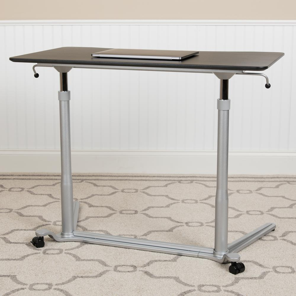 Sit-Down, Stand-Up Black Computer Desk with 37.375"W Top (Range 29" - 40.75")