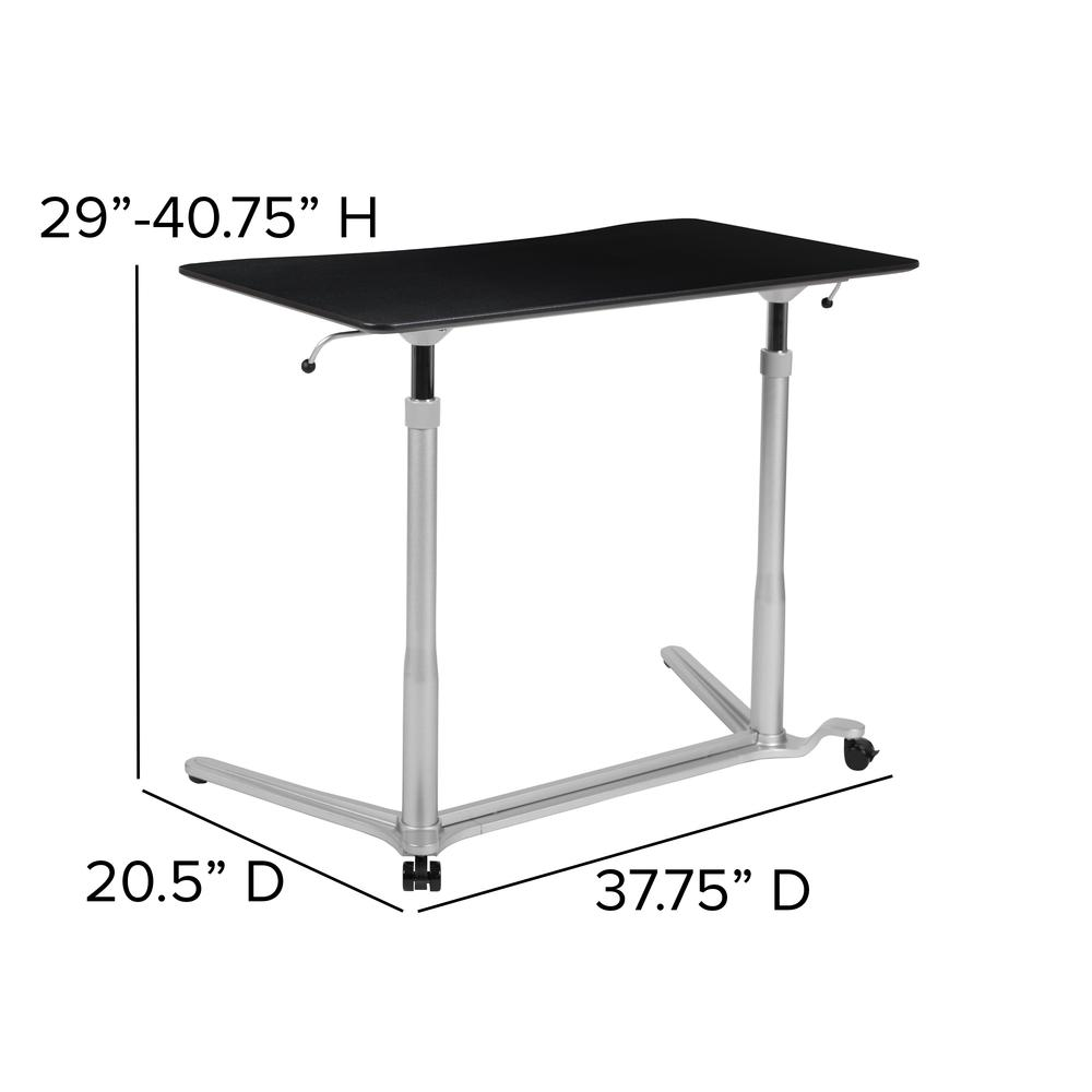 Sit-Down, Stand-Up Black Computer Desk with 37.375"W Top (Range 29" - 40.75")