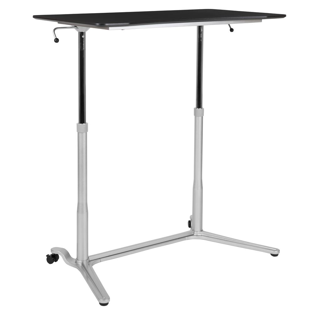 Sit-Down, Stand-Up Black Computer Desk with 37.375"W Top (Range 29" - 40.75")